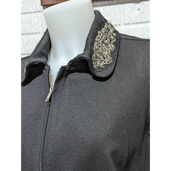 I.N.C. International Concepts Women's Black Jacket Beaded Collar Size Medium - Picture 6 of 7